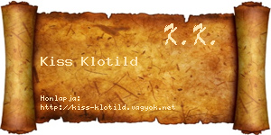 Kiss Klotild névjegykártya